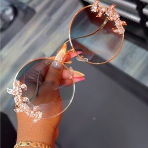 Elegant Gold Crystal-Embellished Sunglasses